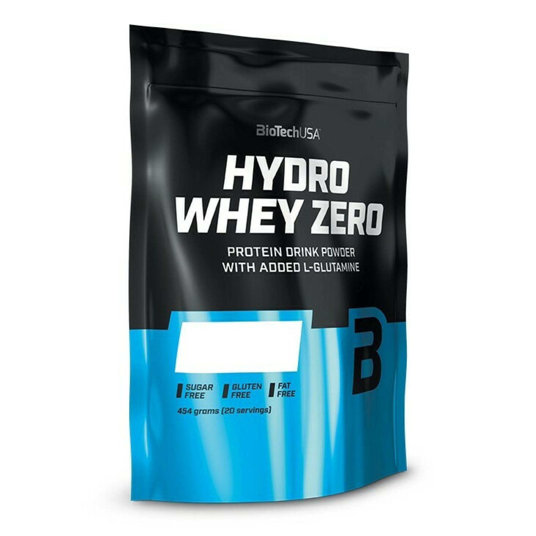 Lot de 10 sacs de protéines Biotech USA hydro whey zero - Fraise - 454g