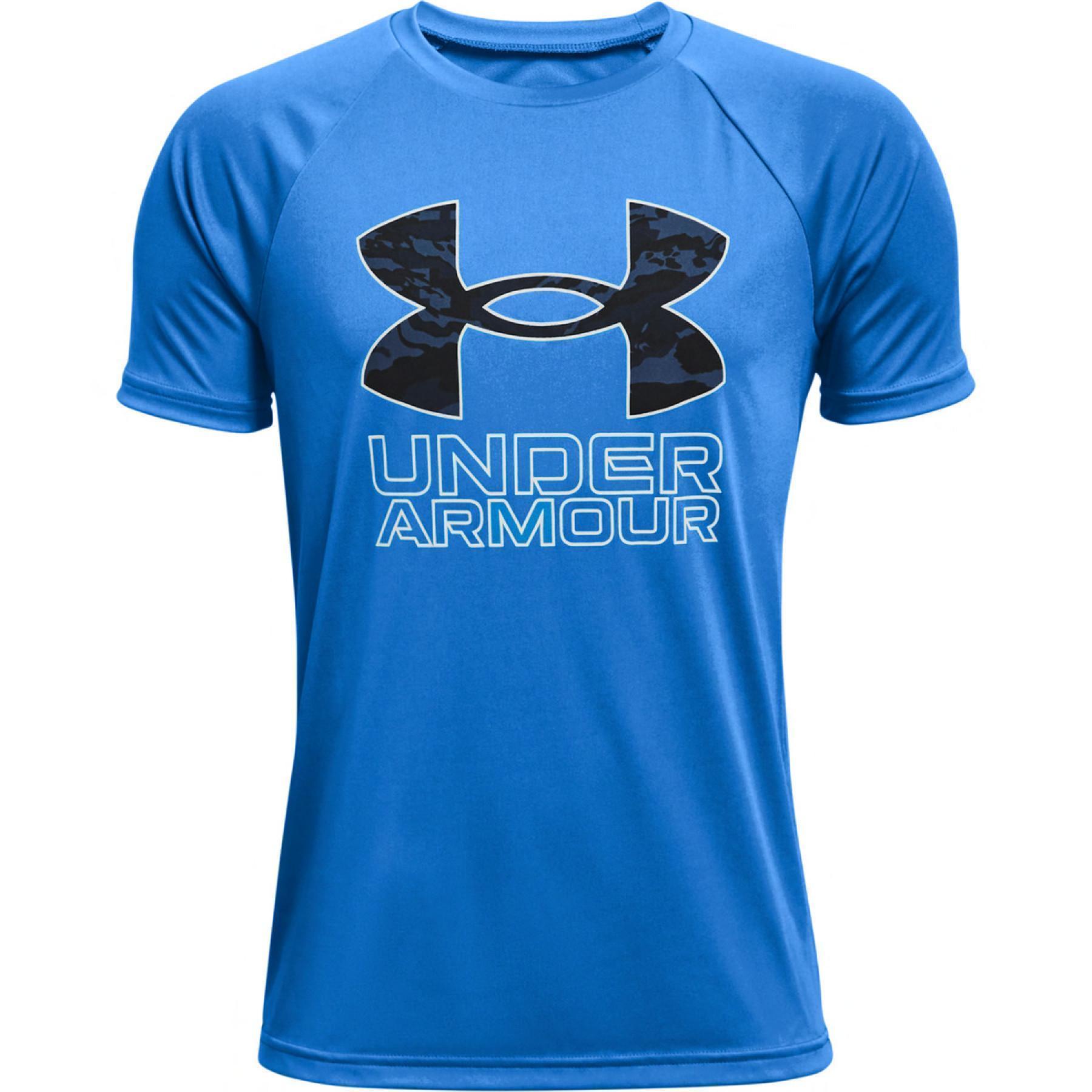 T-shirt garçon Under Armour à manches courtes Tech Hybrid Print Fill