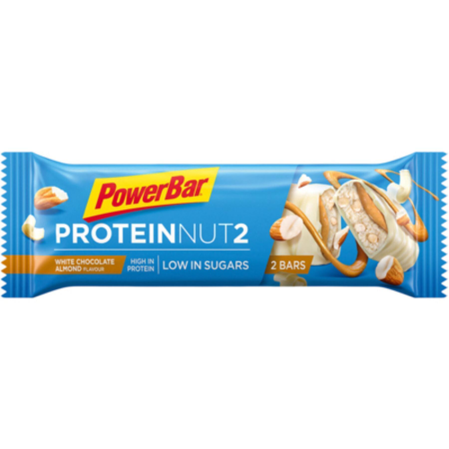 Barres PowerBar ProteinNut2 Low Sugar 18x45gr White Chocolate Almond