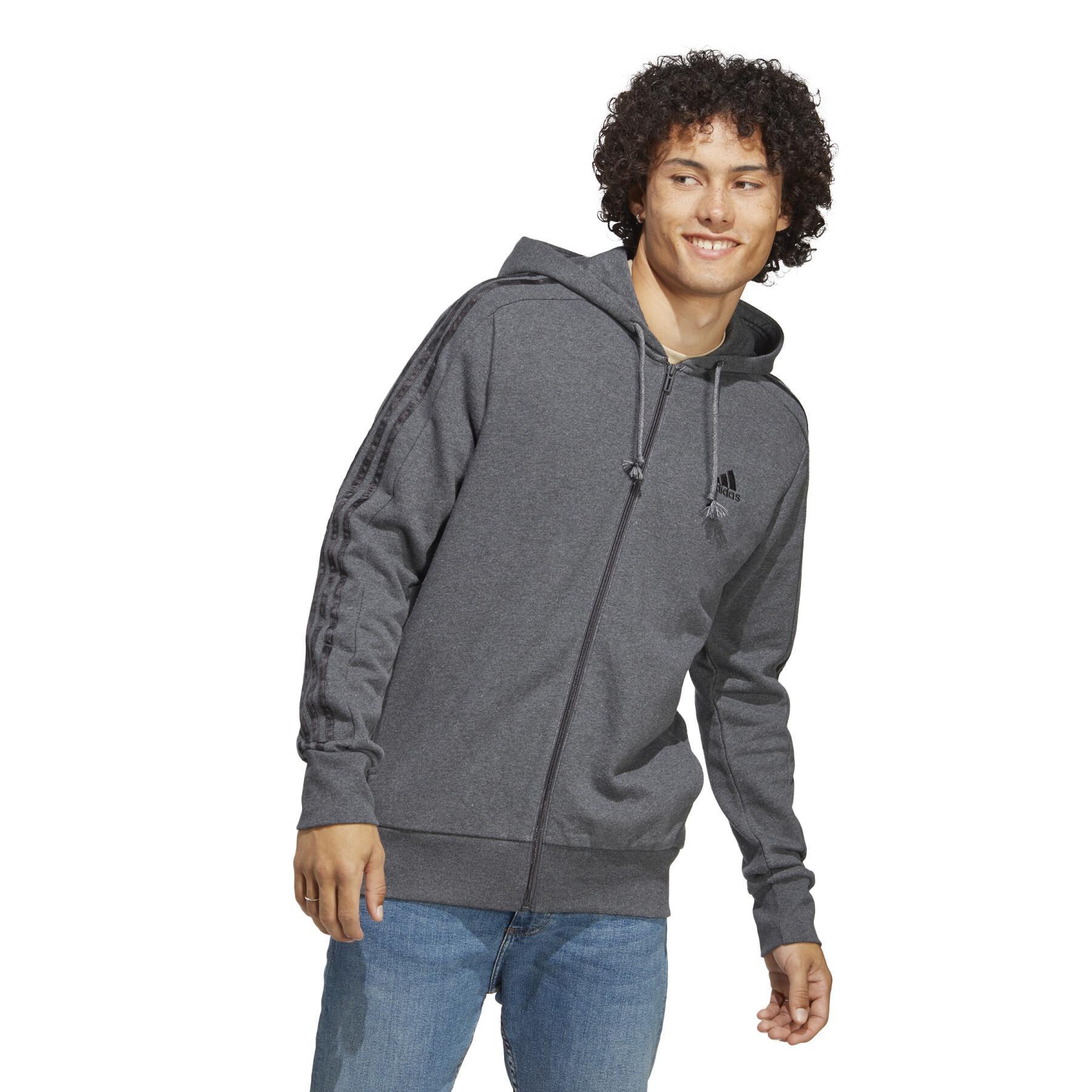 Sweatshirt à capuche zippé adidas 3-Stripes Essentials French Terry