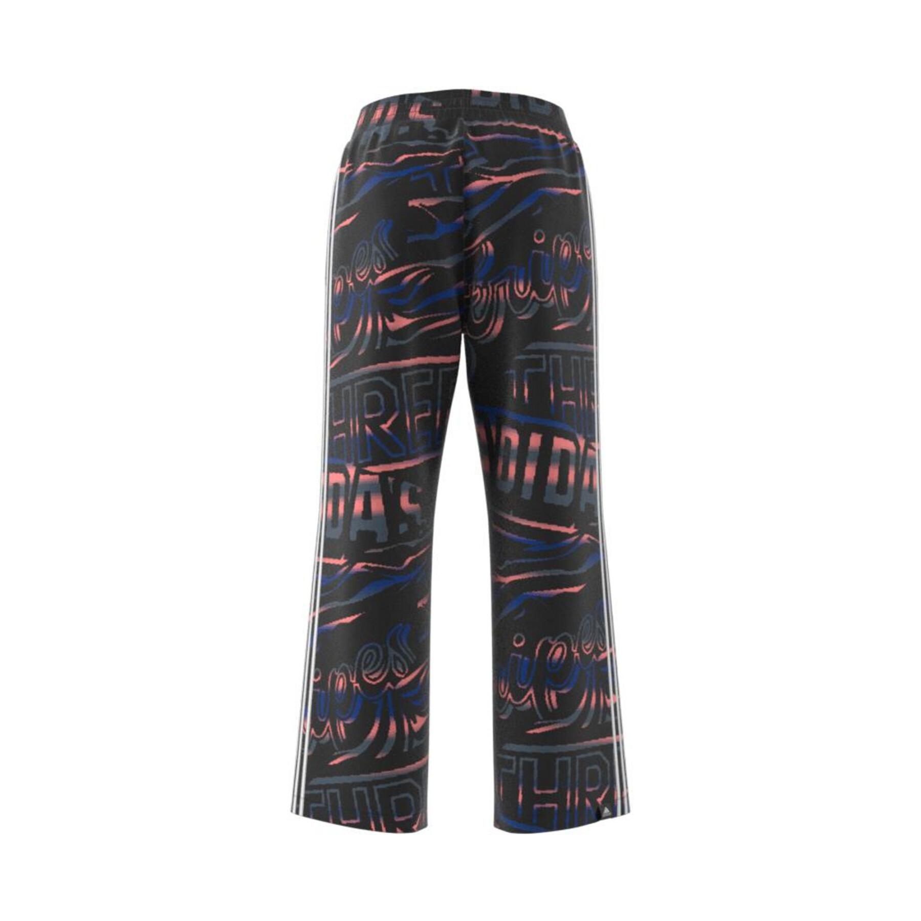 Pantalon femme adidas Allover Print 3-Stripes Wide