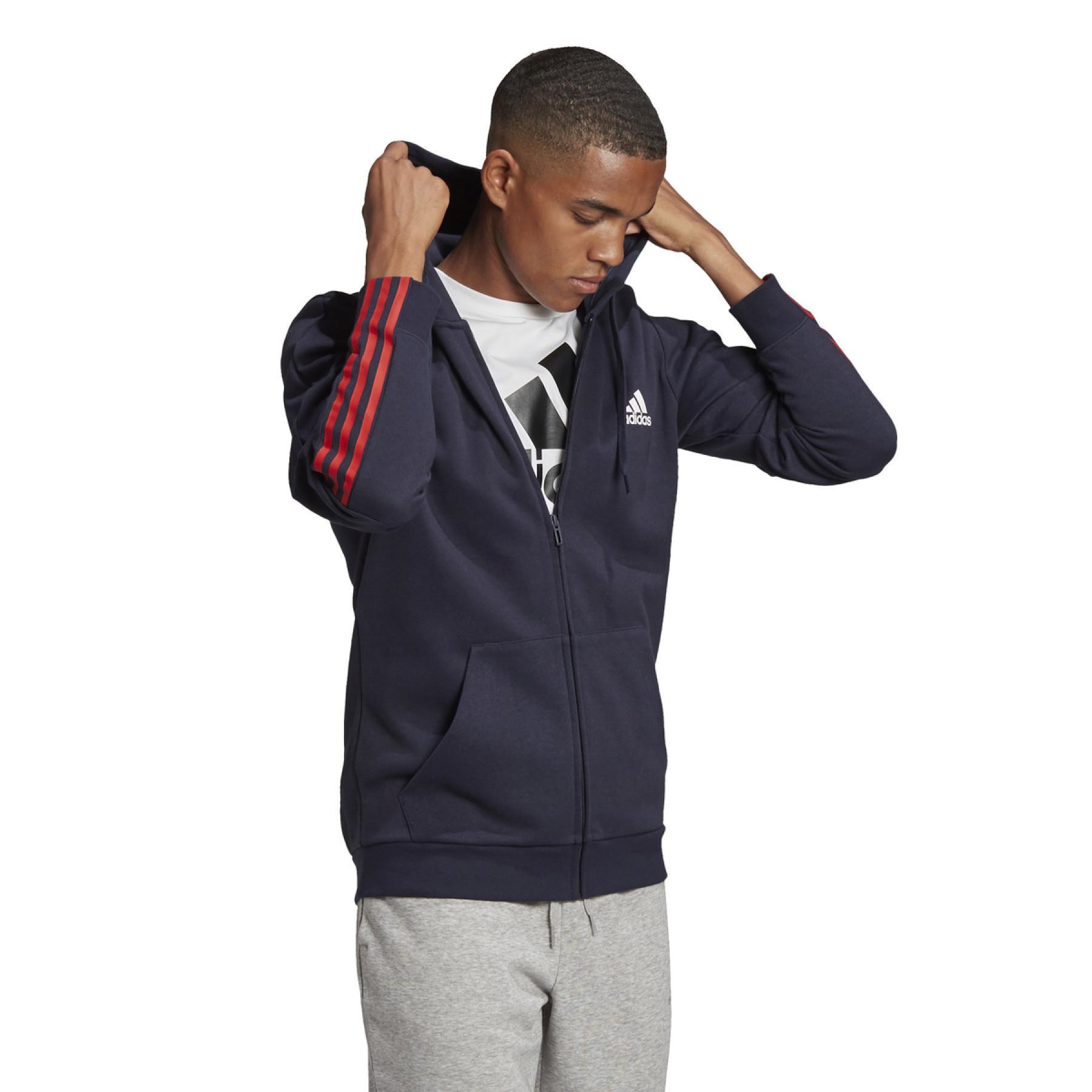 Sweatshirt à capuche adidas Essentials Doubleknit Cut 3-Bandes Full-Zip