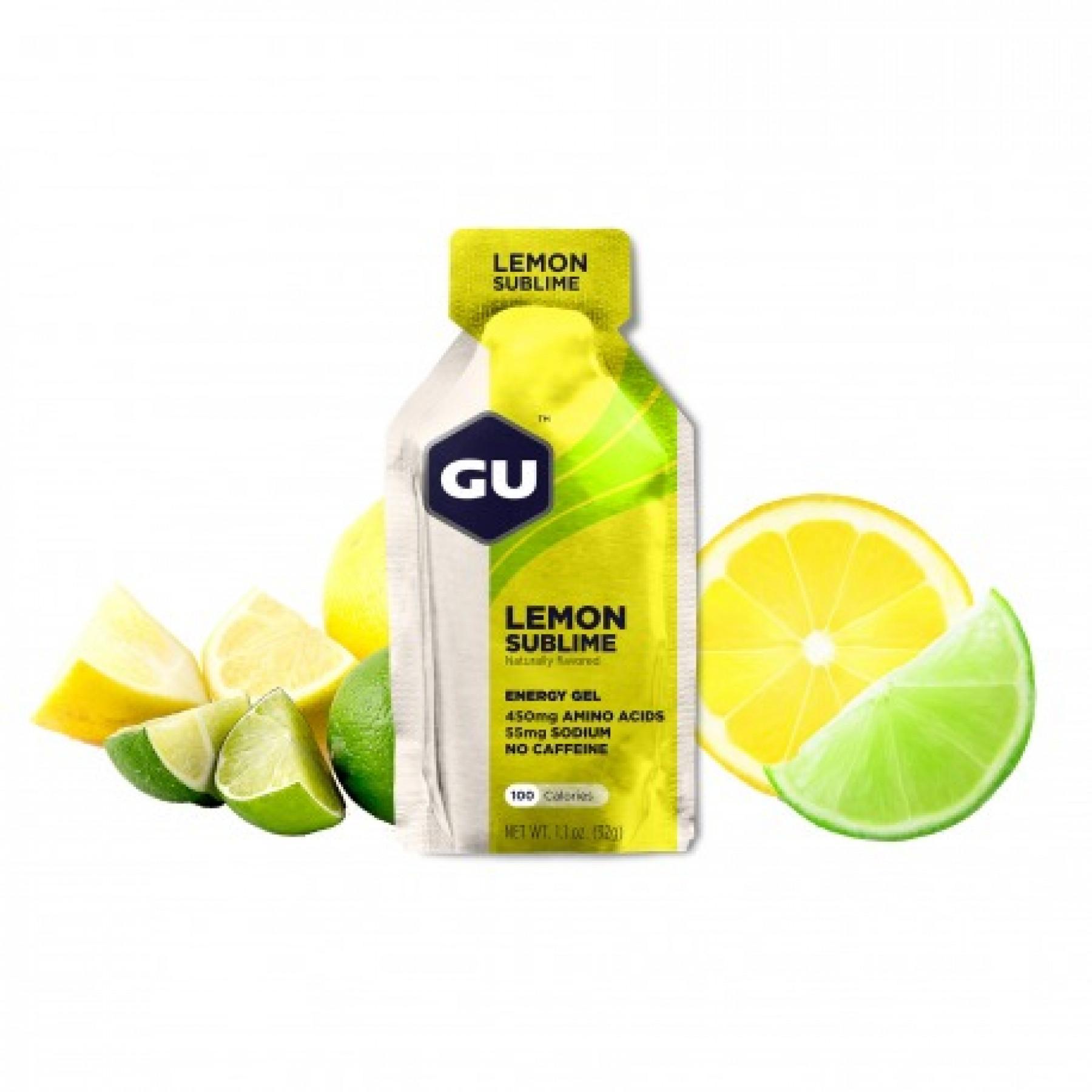 Gels Gu Energy citron intense sans caféine