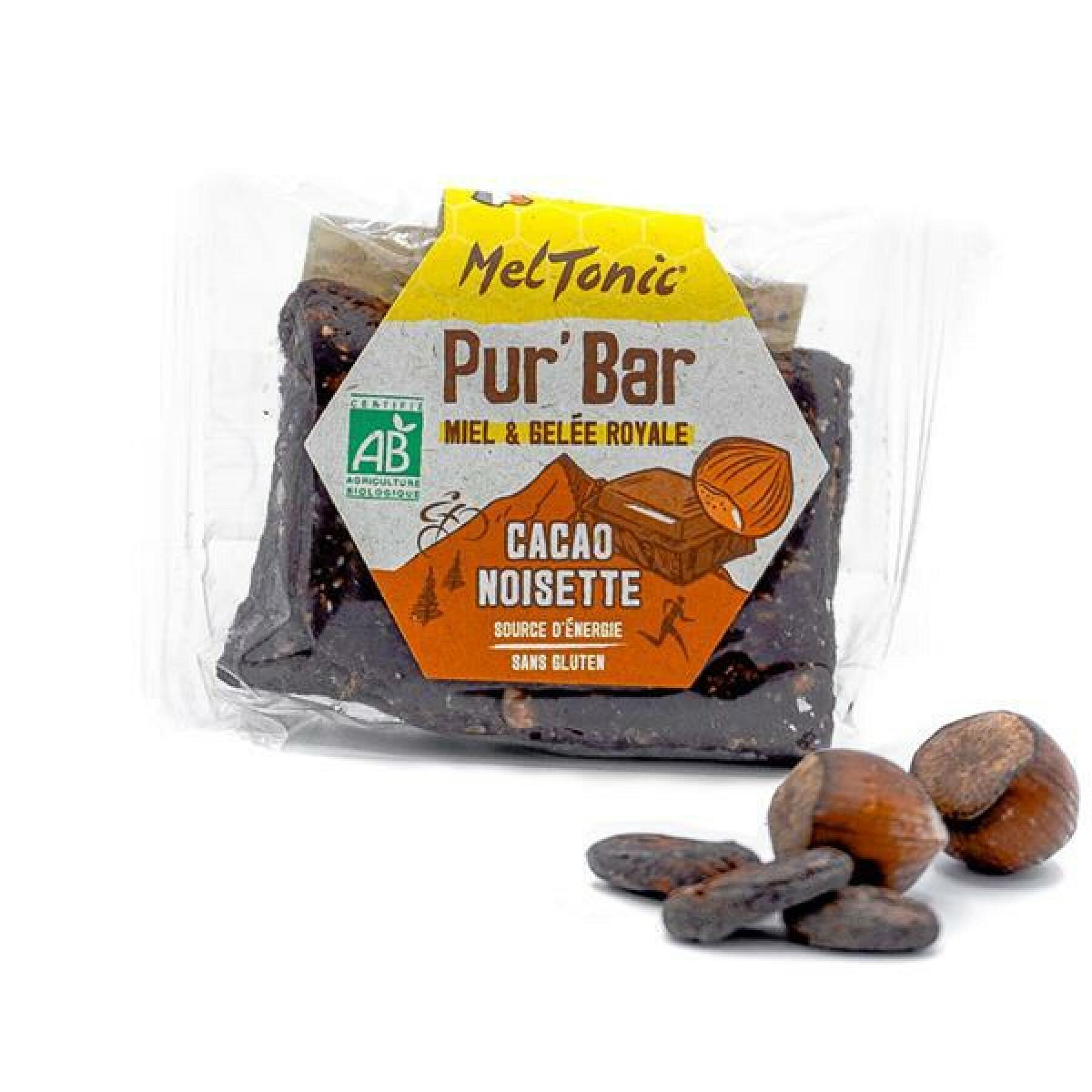 Boîte de 12 barres de nutrition bio cacao noisette miel & gelée royale Meltonic Pur 50 g