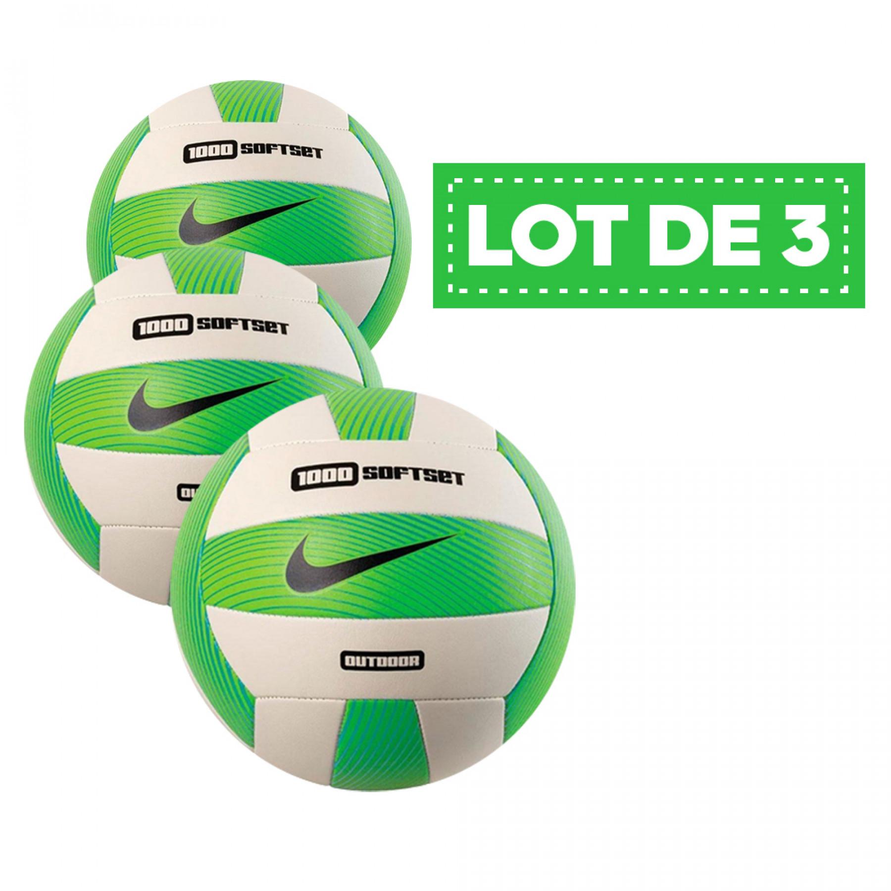 Lot de 3 ballons Nike 1000 softset outdoor vert/blanc