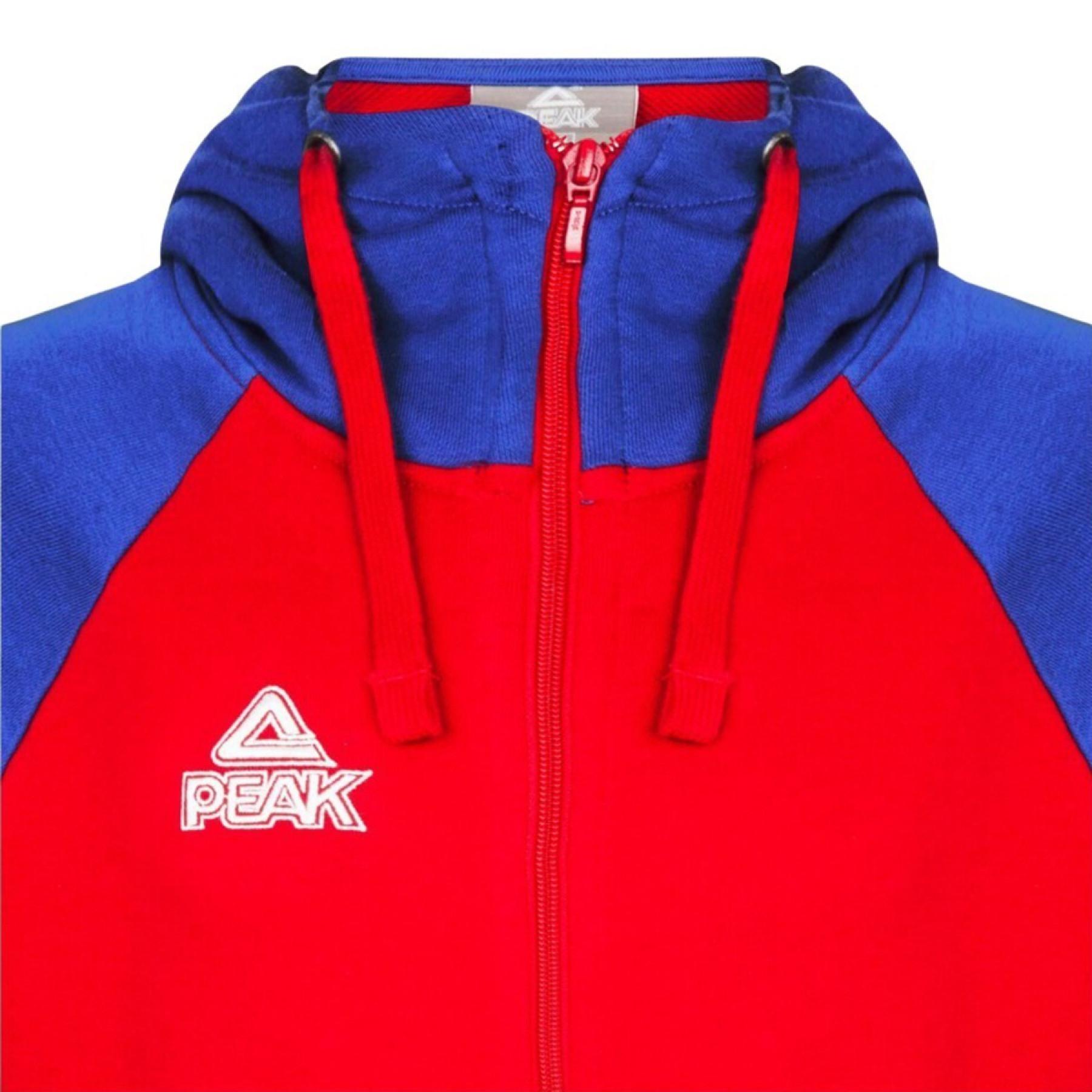 Sweatshirt à capuche enfant Peak zip bi-color élite