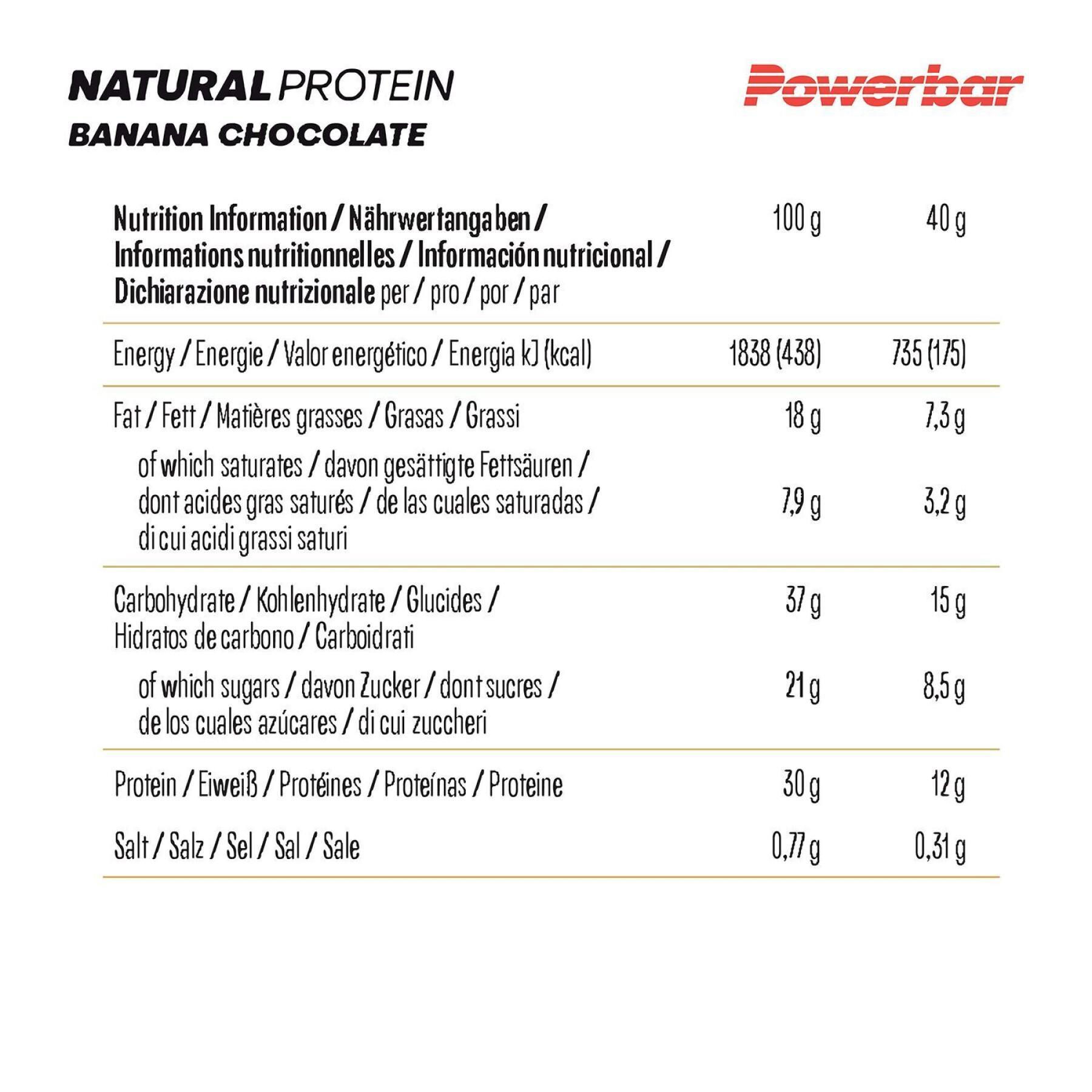 Lot de 18 barres de nutrition protéinée PowerBar Natural