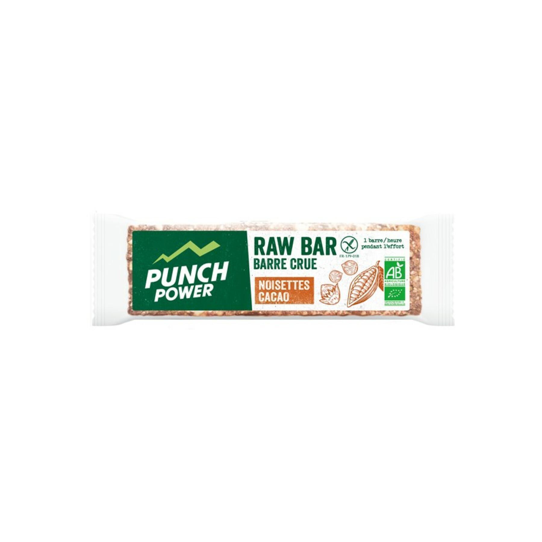 Présentoir 20 Barres énergétiques Punch Power Rawbar Noisettes cacao